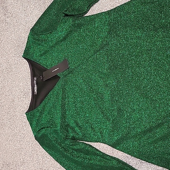 Women Sexy Party Dress V Neck Long Sleeve Stretchy Sparkle Glitter Bodycon Dress - Picture 9 of 10